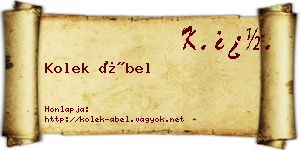 Kolek Ábel névjegykártya